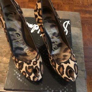 Sam Edelman Leopard Brahma Heels 8.5